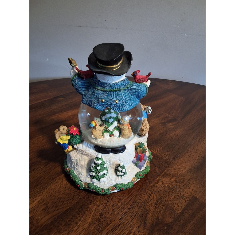 Snowman Christmas Snow Globe Musical Wind Up Animated Holiday Decor GVC WORKS - Picture 8 of 11